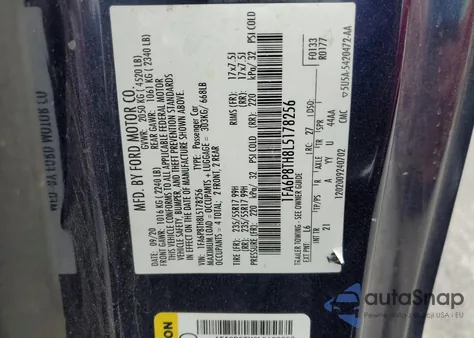 2020 Ford Mustang из США, поврежденный, VIN 1FA6P8TH8L5178256